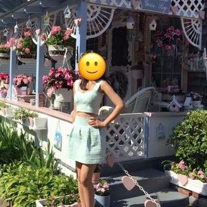 Mint Green two piece sleeveless mini dress